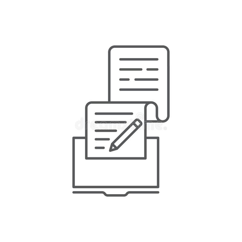 Write Blog Post Vector Icon Symbol Isolated on White Background Stock ...